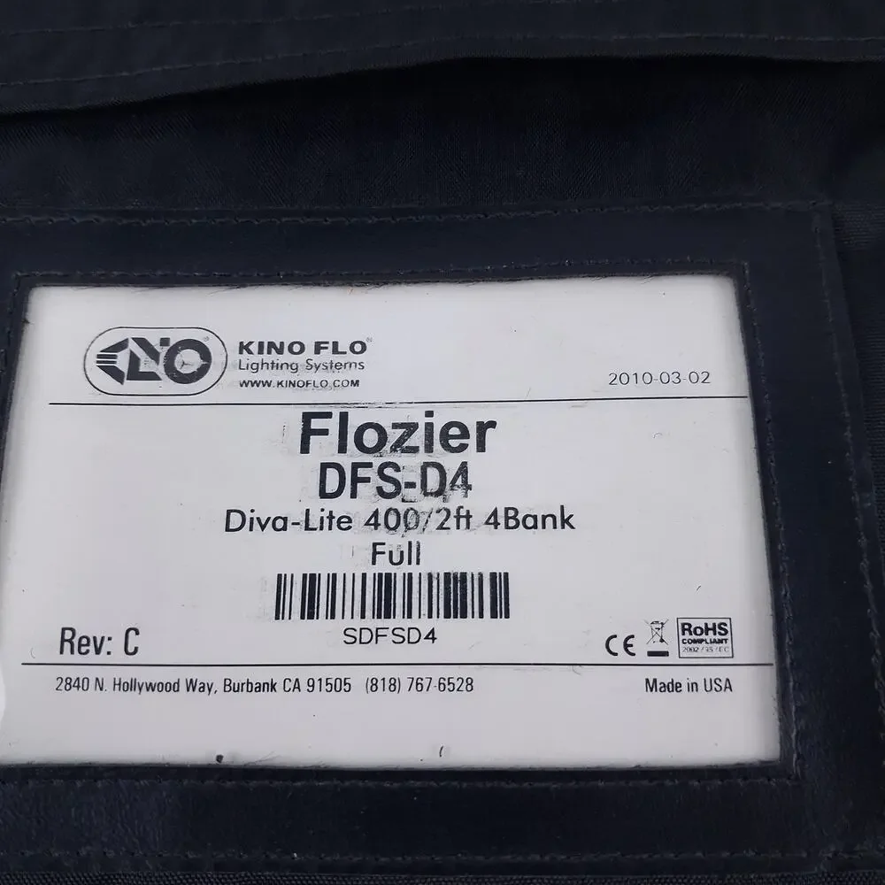 Kino Flo Flozier DFS-D4 Diffusion Sleeve & Batwing Louver Diva-Lite 400 2ft